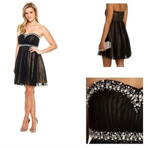Sequin Hearts Strapless Sweetheart Illusion Dress